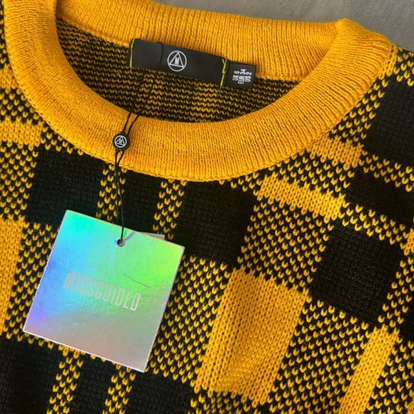 NWT Missguided Crop & Ruffle Sleeve Sweater - Picture 2 of 4